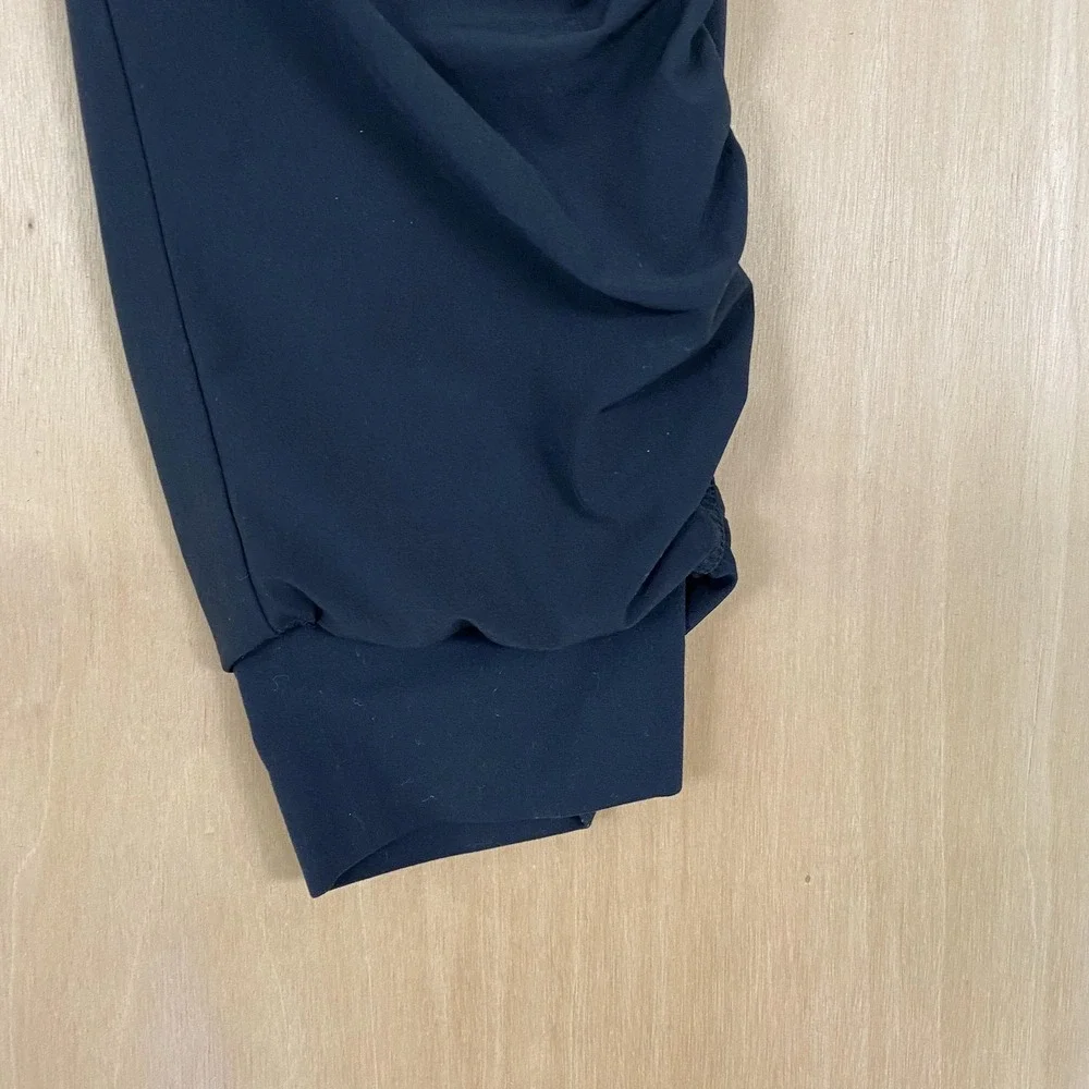 Athleta Attitude Lined Pants Womens 10P Black Ruched Jogger Activewear Pull On - Picture 2 of 13